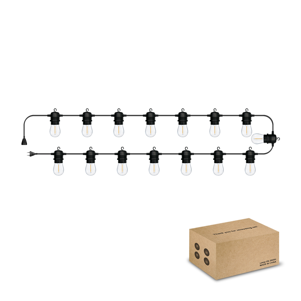 HCP103 S14圆头扁线灯串